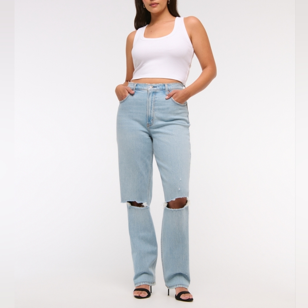 Abercrombie And Fitch The 90's Straight Ultra High Rise